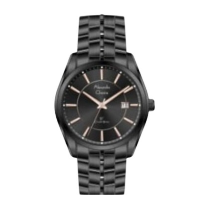 Alexandre Christie ALCW8578MDBIPBARG Black Dial Stainless Steel Strap Analog Men Watch